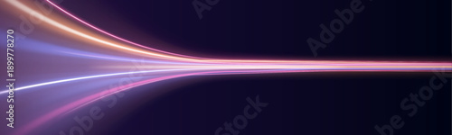 Multi-colored wave trails stretch across a black background, reflecting futuristic motion and vibrant neon energy.