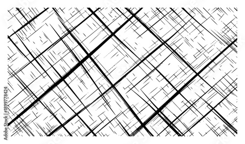 Abstract hand drawn crosshatch pattern of intersecting diagonal lines in ink style