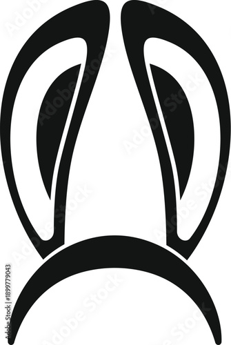 Rabbit ears headband costume in black and white silhouette design