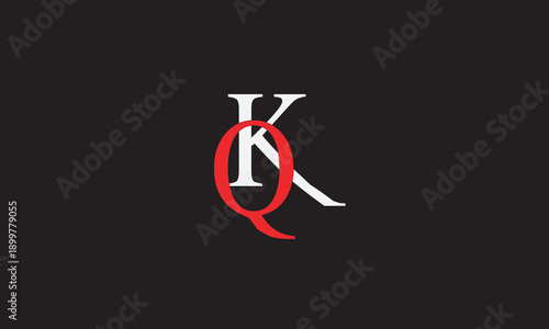QK, KQ, Q, K Abstract Letters Logo Monogram