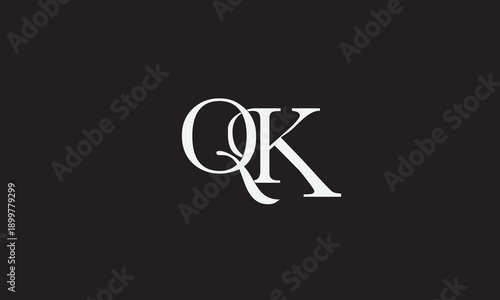 QK, KQ, Q, K Abstract Letters Logo Monogram