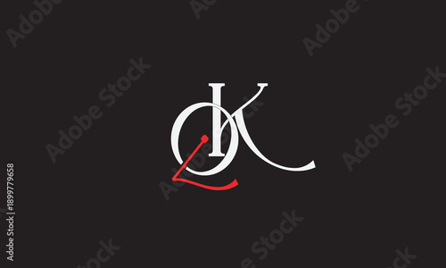 QK, KQ, Q, K Abstract Letters Logo Monogram