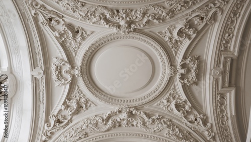 Decorative Ceiling Design With Intricate Patterns in a Historic Building