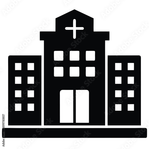 Hospital building vector icon illustration isolated on white background