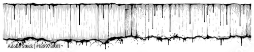 Grungy wall texture with dripping black ink and vertical shading lines on white background