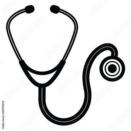 Stethoscope icon graphic medical instrument for listening heart