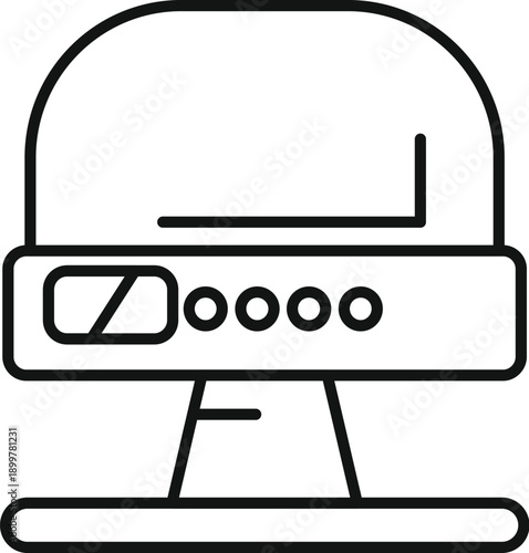 Food processor line icon representing modern kitchen appliance for preparing food