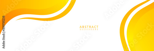 Orange and yellow banner background template, gradation, wave effect style, memphis . Vec tor illustration