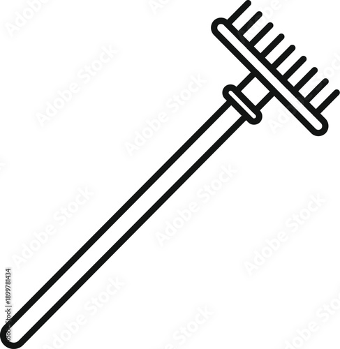 Rake representing a gardening and yard work tool