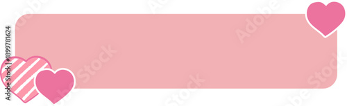 Cute pink heart-shaped title text box