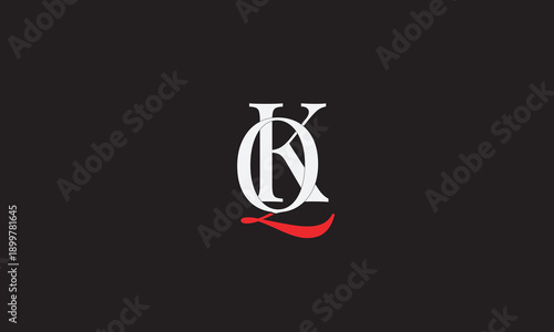 QK, KQ, Q, K Abstract Letters Logo Monogram