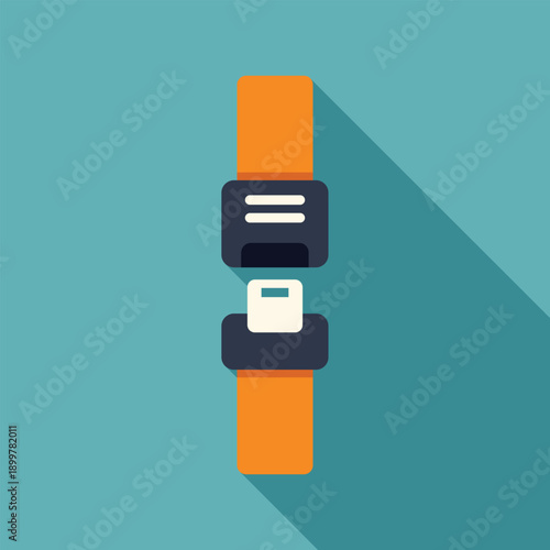 Seatbelt buckle with orange strap illustrating road and travel safety