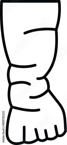 Human leg showing swelling and fluid retention in an outline icon style