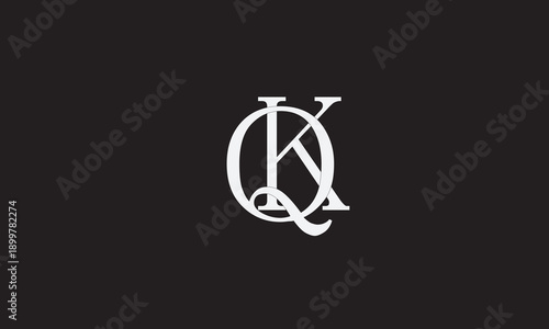 QK, KQ, Q, K Abstract Letters Logo Monogram