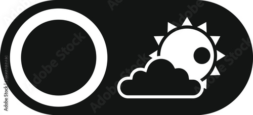 Toggle button showing day and night settings for dark and light ui