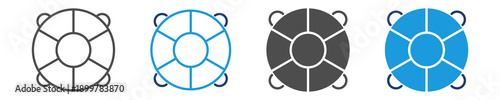 lifebuoy icon set multiple style