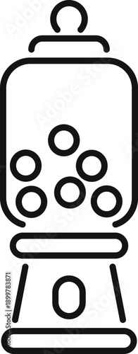 Gumball machine icon representing a classic candy dispenser with sweets