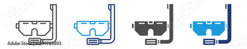 snorkeling icon set multiple style