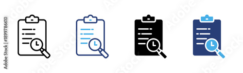 History icon set multiple style collection