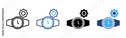 Watch icon set multiple style collection