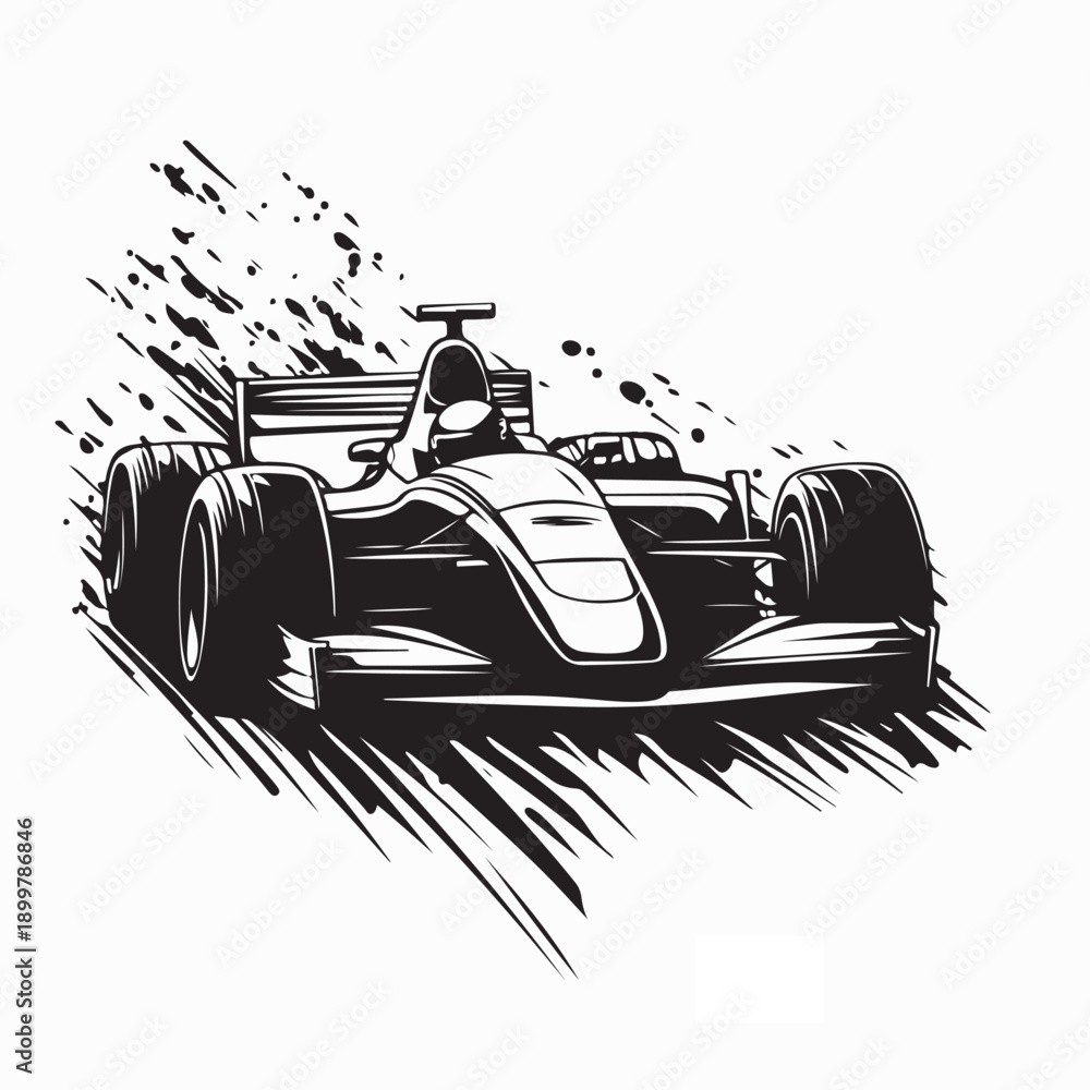 Obraz premium Formula 1 Speed Race Car Image Vector Isolated on White Background