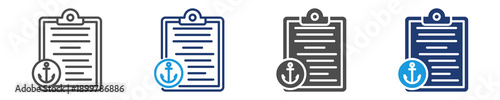 nautical icon set multiple style