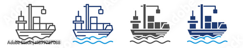 ship icon set multiple style