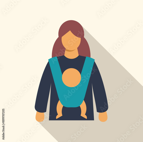 Mother carrying baby with a carrier, representing parenting and childcare