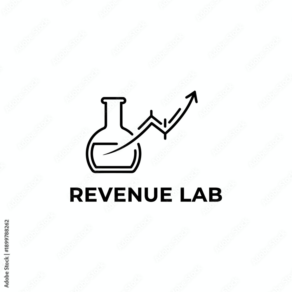 Fototapeta premium Science Lab Beaker and Growth Chart Logo