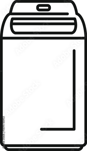 Drink tin beverage can black outline icon on white background