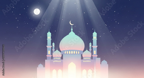 Modern education concept with books, graduation cap, and online learning symbols for academic design