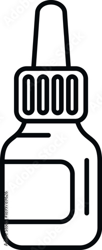 Dropper bottle outline depicting medical or cosmetic liquid dispenser