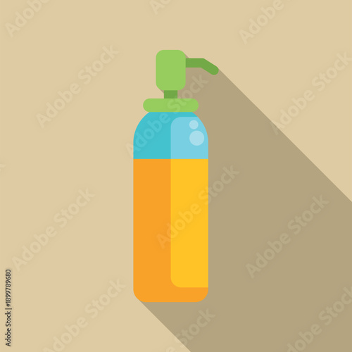 Liquid hand soap in a pump bottle with a long shadow, illustrating personal hygiene