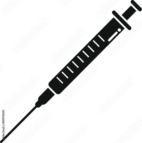 Syringe for injection with needle in clinical medicine concept