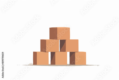 Brick stack on white background. Illustration of a stack of bricks. Illustration of stack of bricks. 