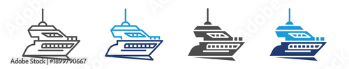 yatch icon set multiple style
