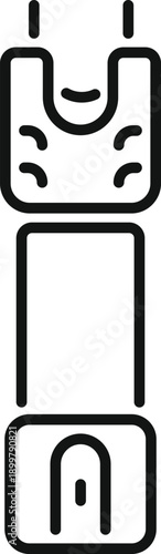 Stun gun device outline icon representing personal self defense and security with electric shock