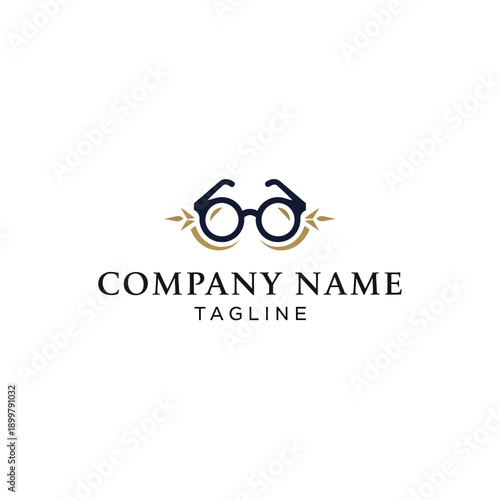 Stylish Eyeglasses Logo Design Element.
