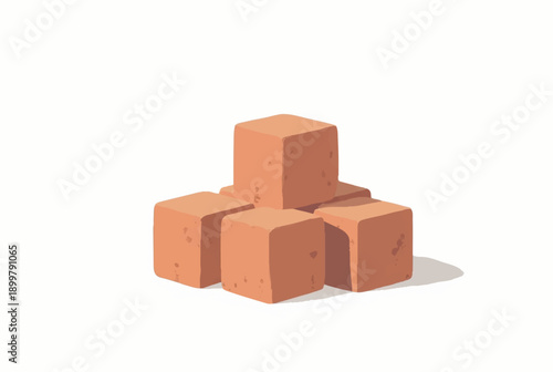 Brick stack on white background. Illustration of a stack of bricks. Illustration of stack of bricks. 