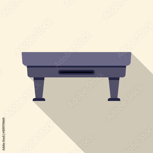 Air hockey table displaying a slot for puck return with long shadow