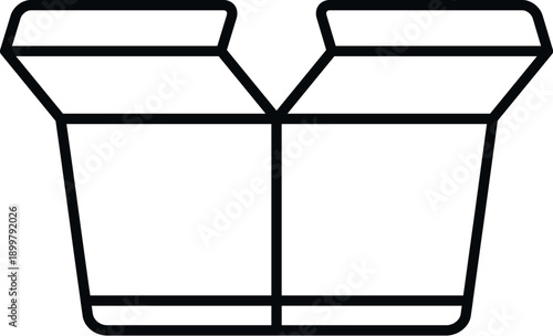 Open carton box icon displaying concepts of unpacking, delivery, and shipping