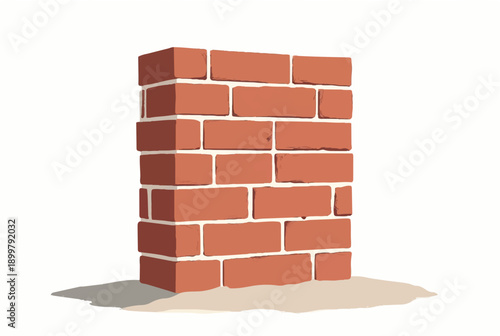 Brick stack on white background. Illustration of a stack of bricks. Illustration of stack of bricks. 