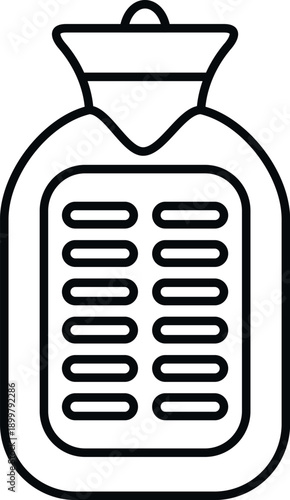 Rubber hot water bottle offering comfortable warmth and aiding in pain soothing