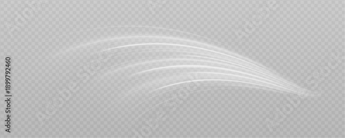 Abstract glowing ribbons move dynamically on a dark scene. Light streaks add motion and energy. Vector illustration inspired by speed and technology.