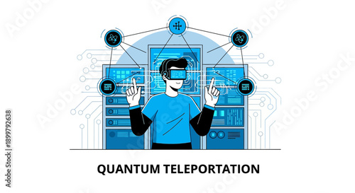 Visualizing quantum data transfer through augmented reality interfaces and complex server