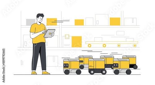 Warehouse management system using automated guided vehicles with human oversight and digital