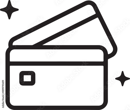 Black and white credit card contactless payment symbol chip