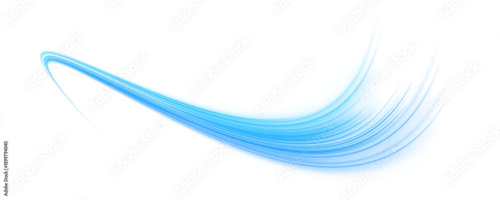 Obraz premium Futuristic light trails curve endlessly in dark space. Neon glow creates dynamic motion. Vector background for innovation and sci-fi projects. PNG