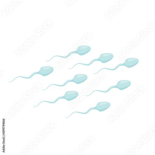 Sperm Swimming to Fertilize Female Egg Icon Color