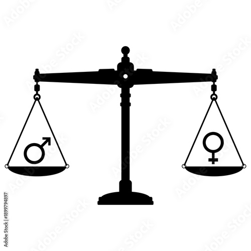 Gender Equality Balance weighing Scale Icon Illustration Vector